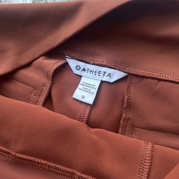 NWOT Athleta High Rise Endless Pleated Rust Orange Skort Shorts - Picture 7 of 9